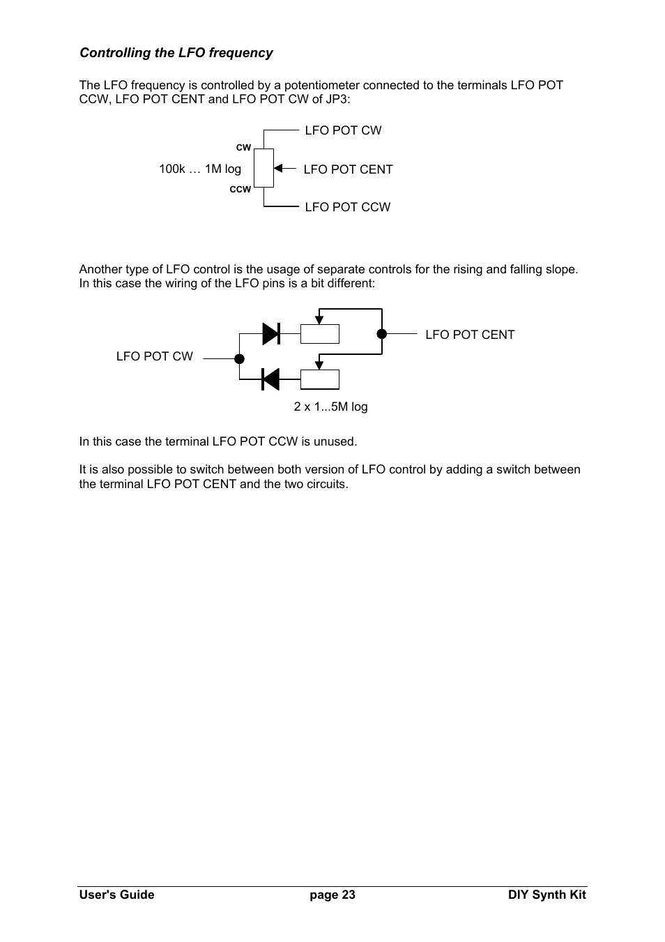 Doepfer DIY Synth do-it-yourself analog synthesizer User Manual | Page 23 / 24