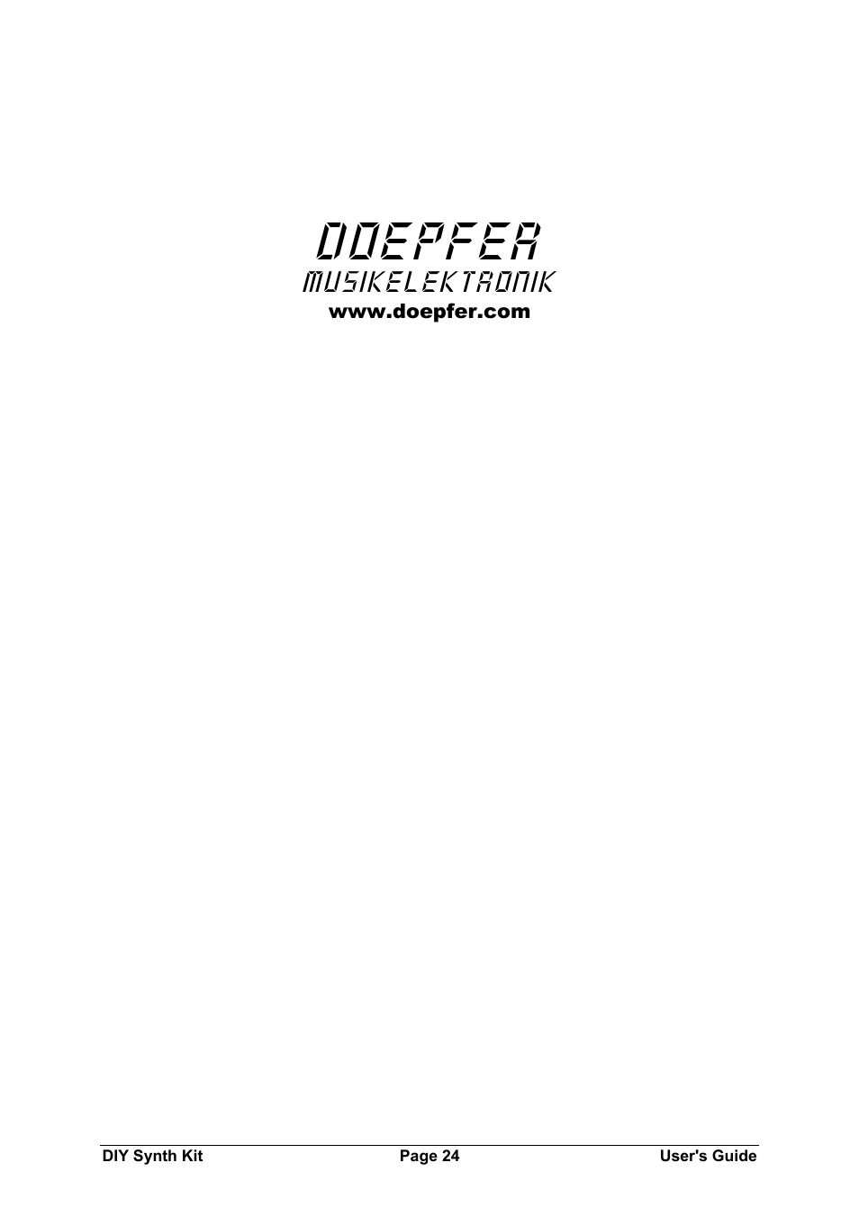 Doepfer, Musikelektronik | Doepfer DIY Synth do-it-yourself analog synthesizer User Manual | Page 24 / 24