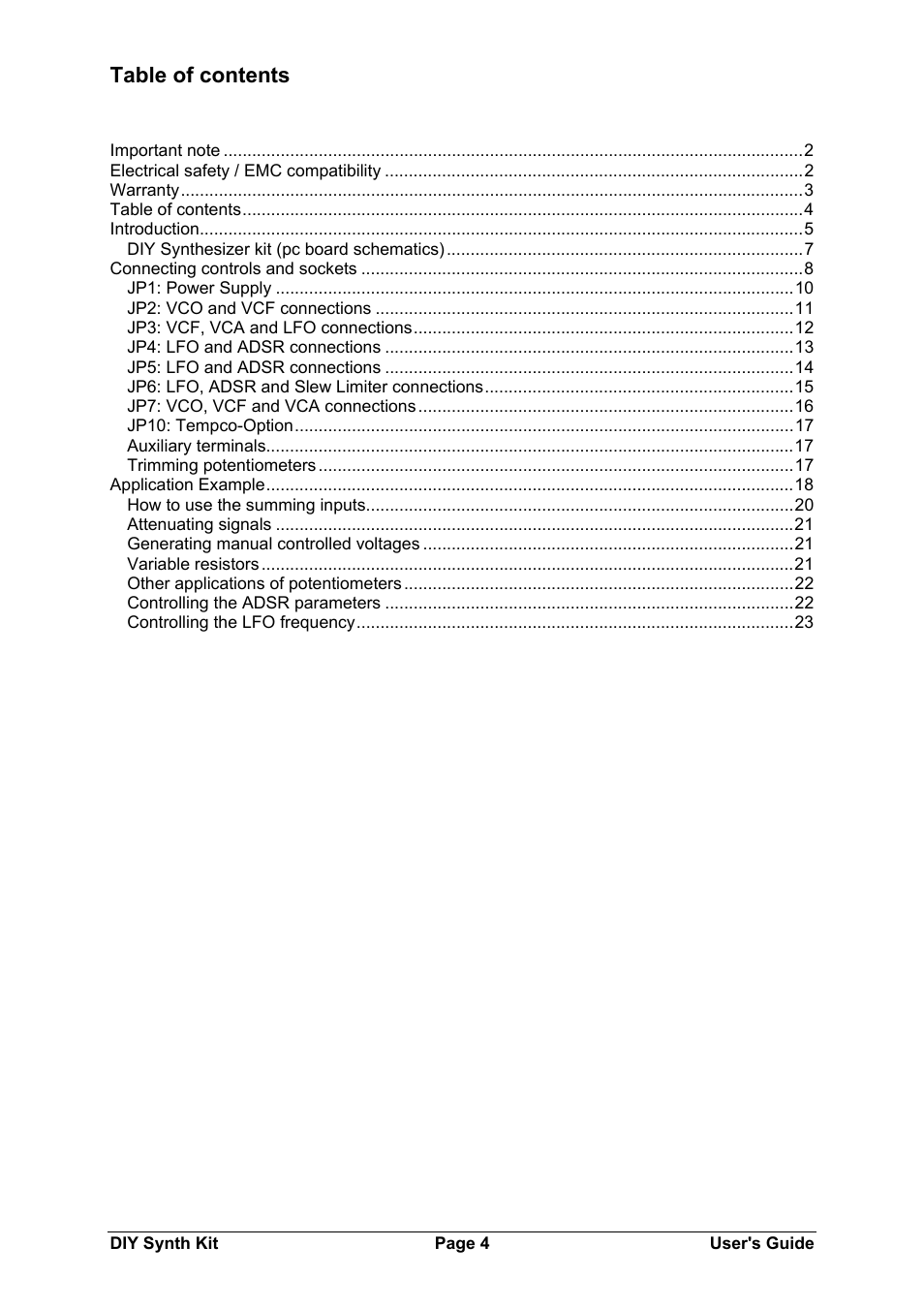 Doepfer DIY Synth do-it-yourself analog synthesizer User Manual | Page 4 / 24