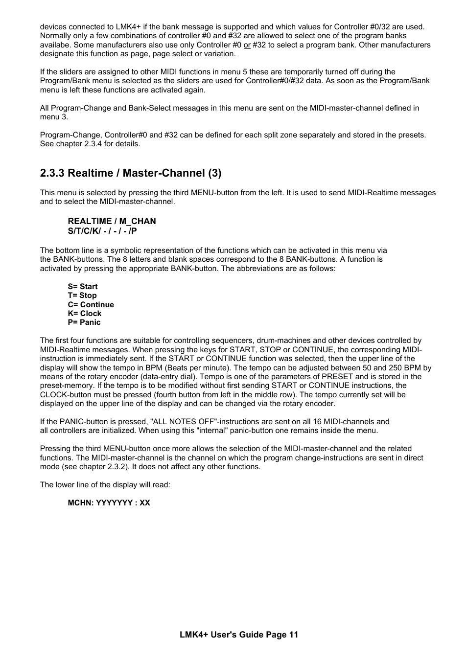 3 realtime / master-channel (3) | Doepfer LMK4+ Midi Master Keyboard (new version with USB) User Manual | Page 11 / 24