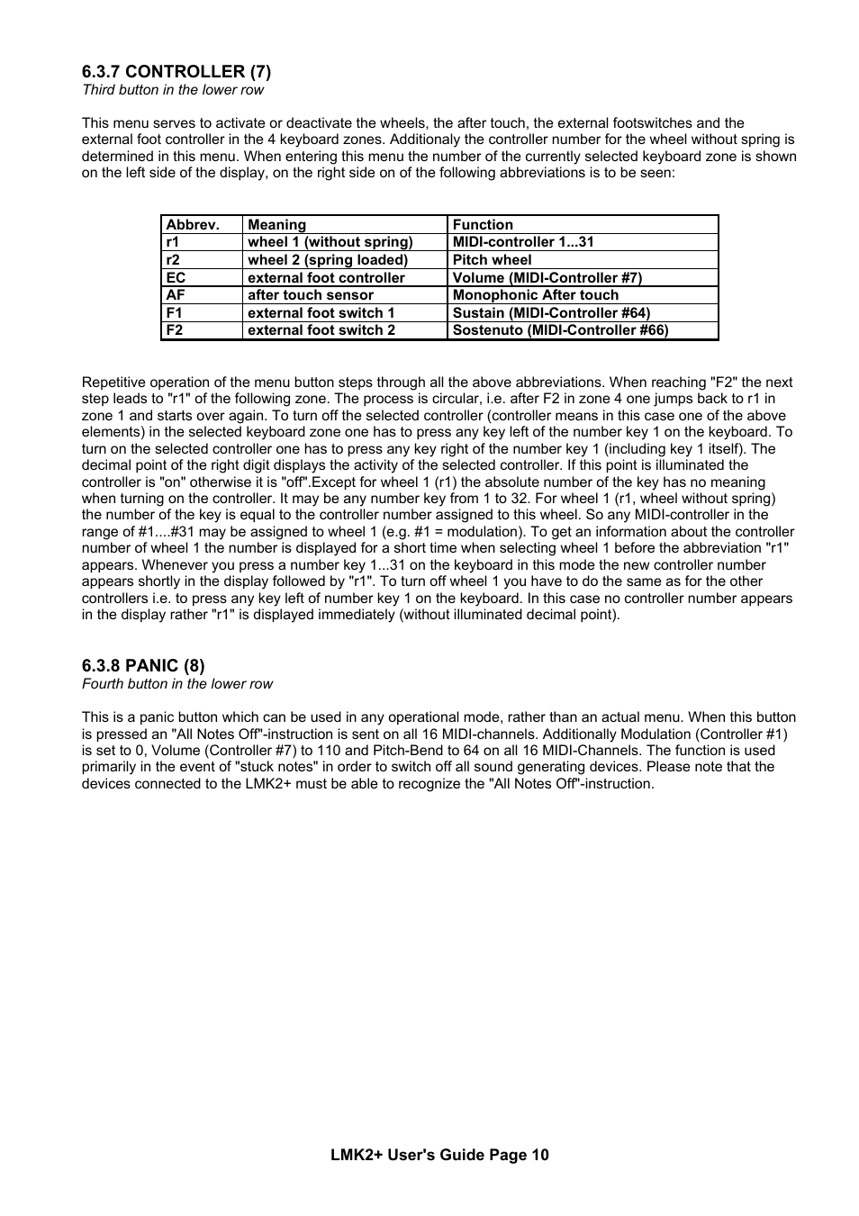 Doepfer LMK2+ Midi Master Keyboard (old version without USB, no longer available) User Manual | Page 10 / 13