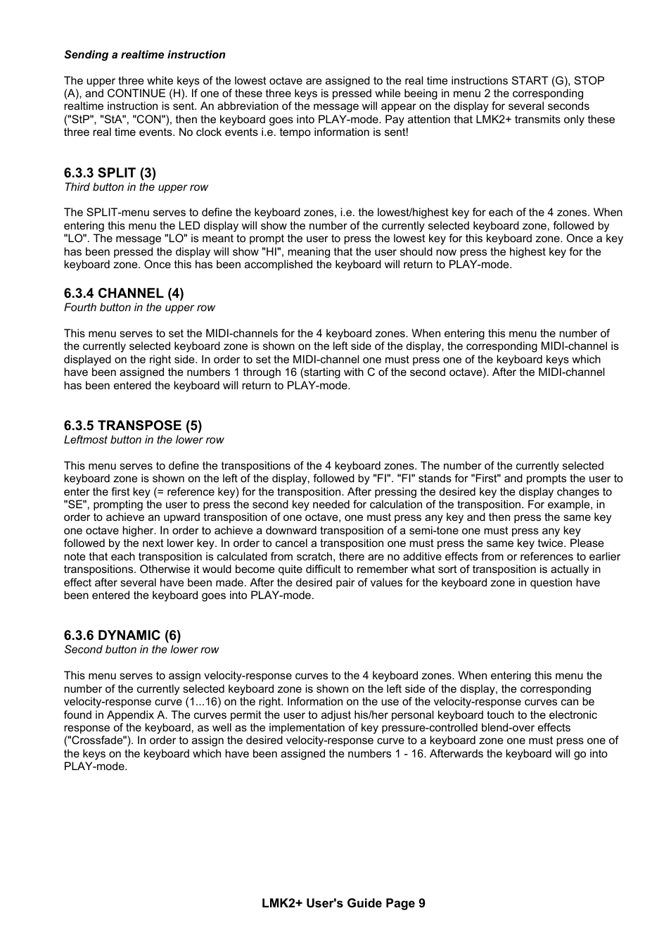 Doepfer LMK2+ Midi Master Keyboard (old version without USB, no longer available) User Manual | Page 9 / 13