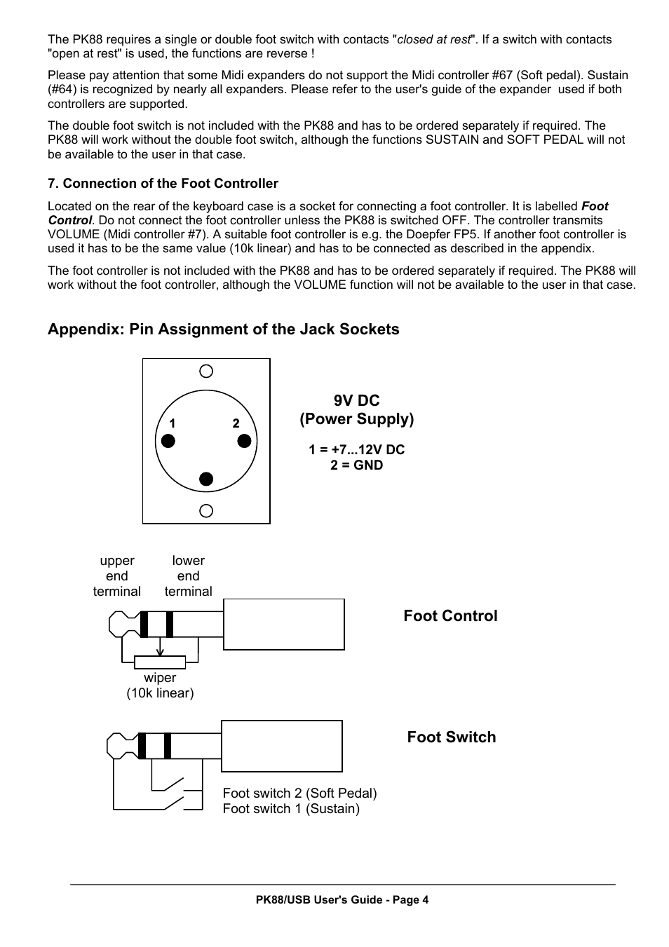 Doepfer PK88 Midi Masterkeyboard (new version with USB) User Manual | Page 4 / 4