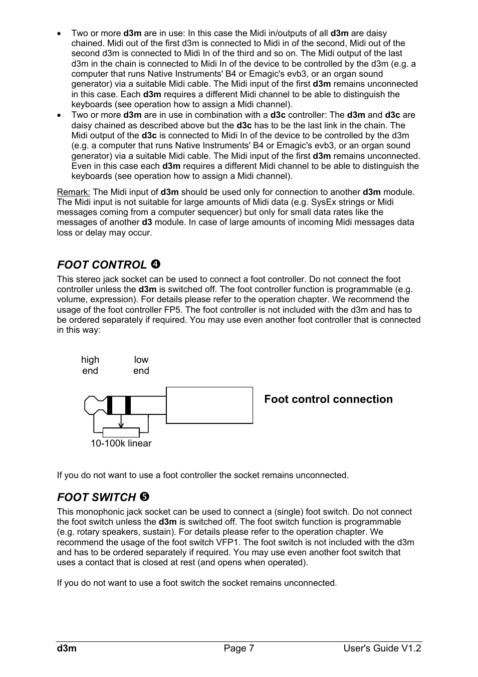 Doepfer d3m Midi Organ Keyboard User Manual | Page 7 / 12