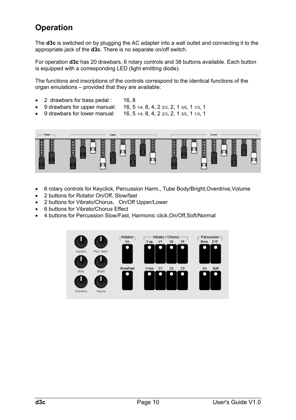 Operation | Doepfer d3c Midi/USB Organ Controller User Manual | Page 10 / 16