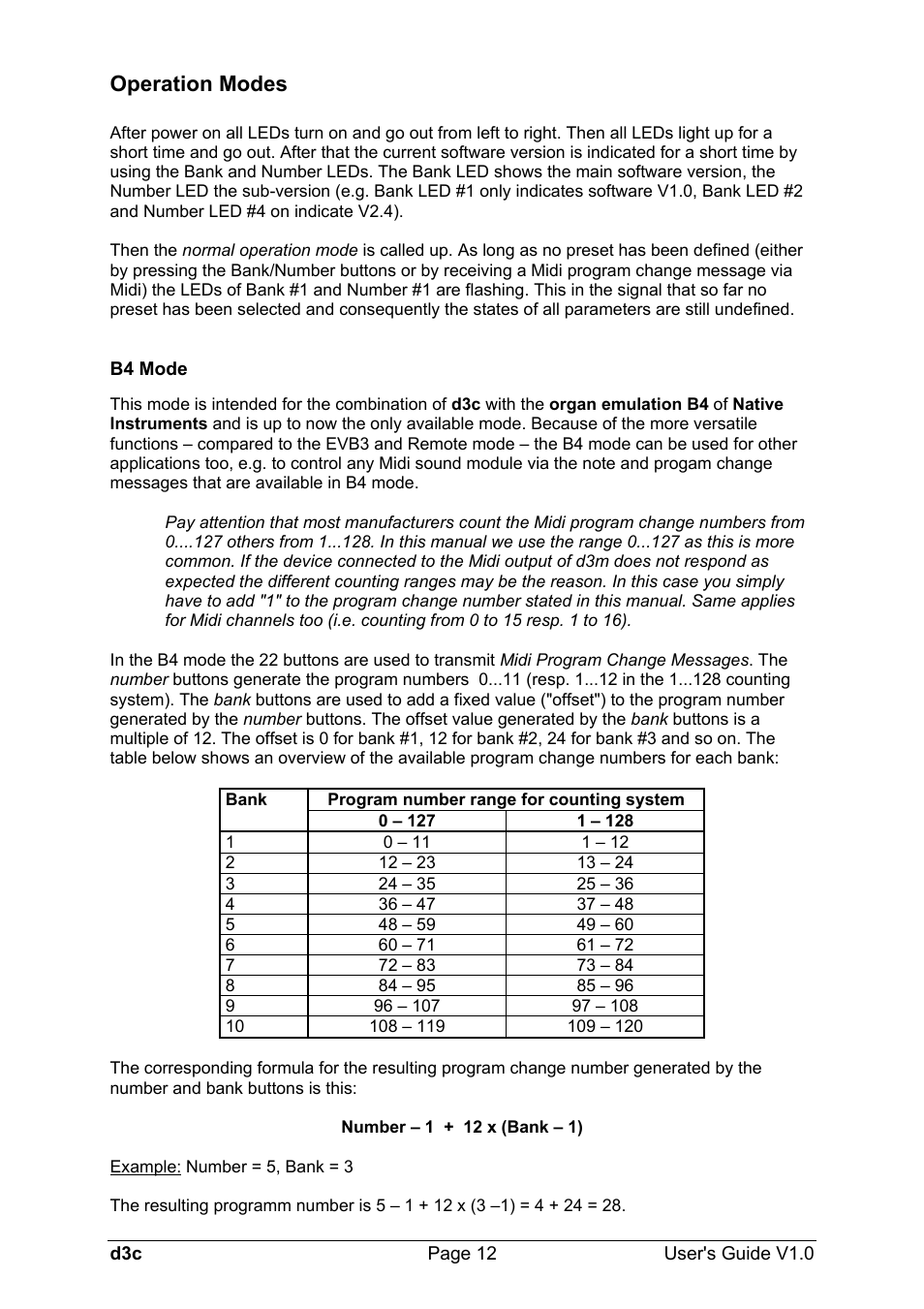 Operation modes | Doepfer d3c Midi/USB Organ Controller User Manual | Page 12 / 16