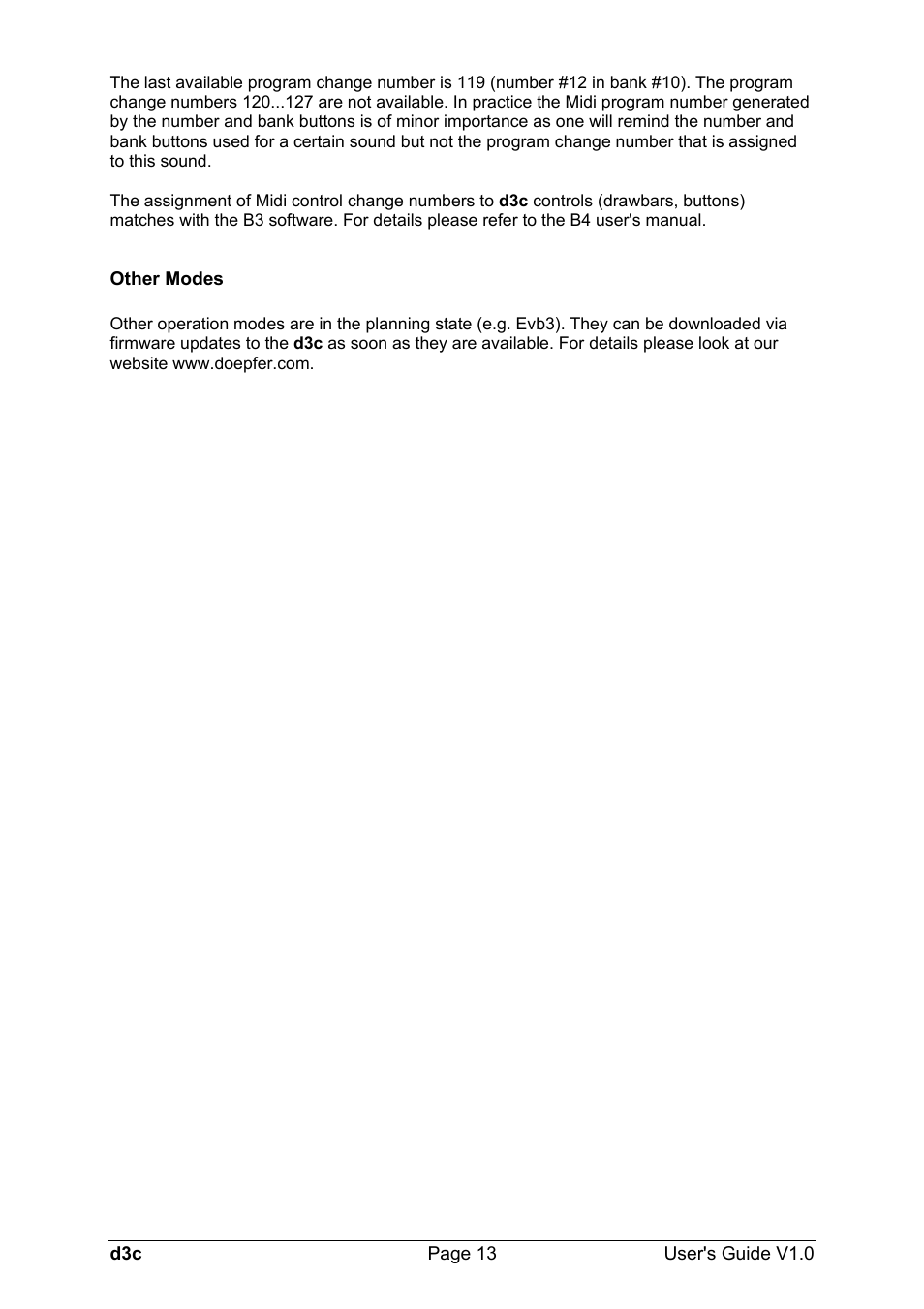 Doepfer d3c Midi/USB Organ Controller User Manual | Page 13 / 16