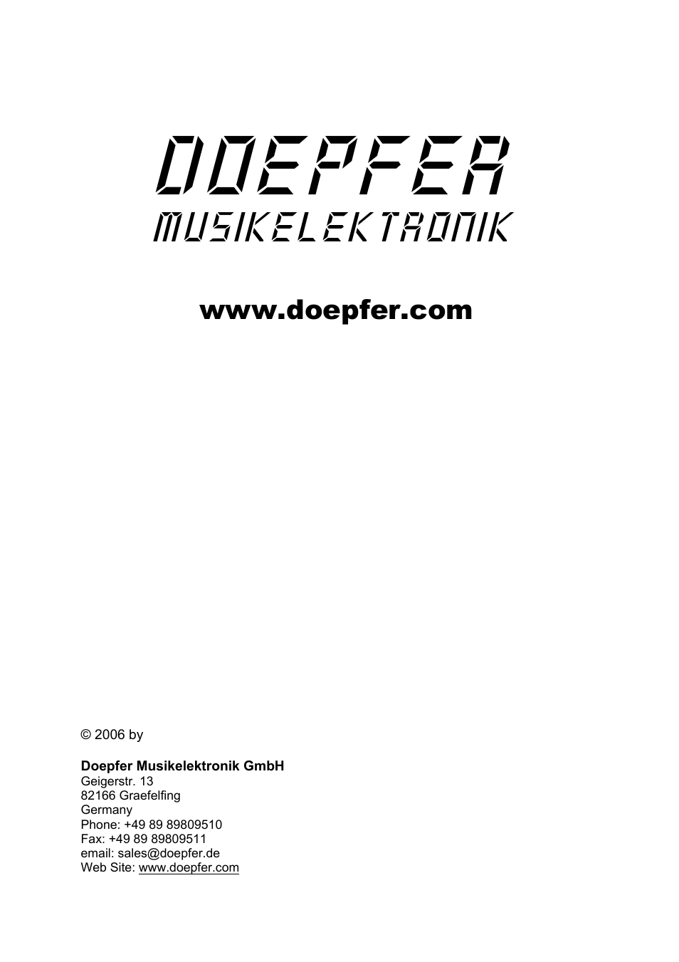 Doepfer, Musikelektronik | Doepfer d3c Midi/USB Organ Controller User Manual | Page 16 / 16