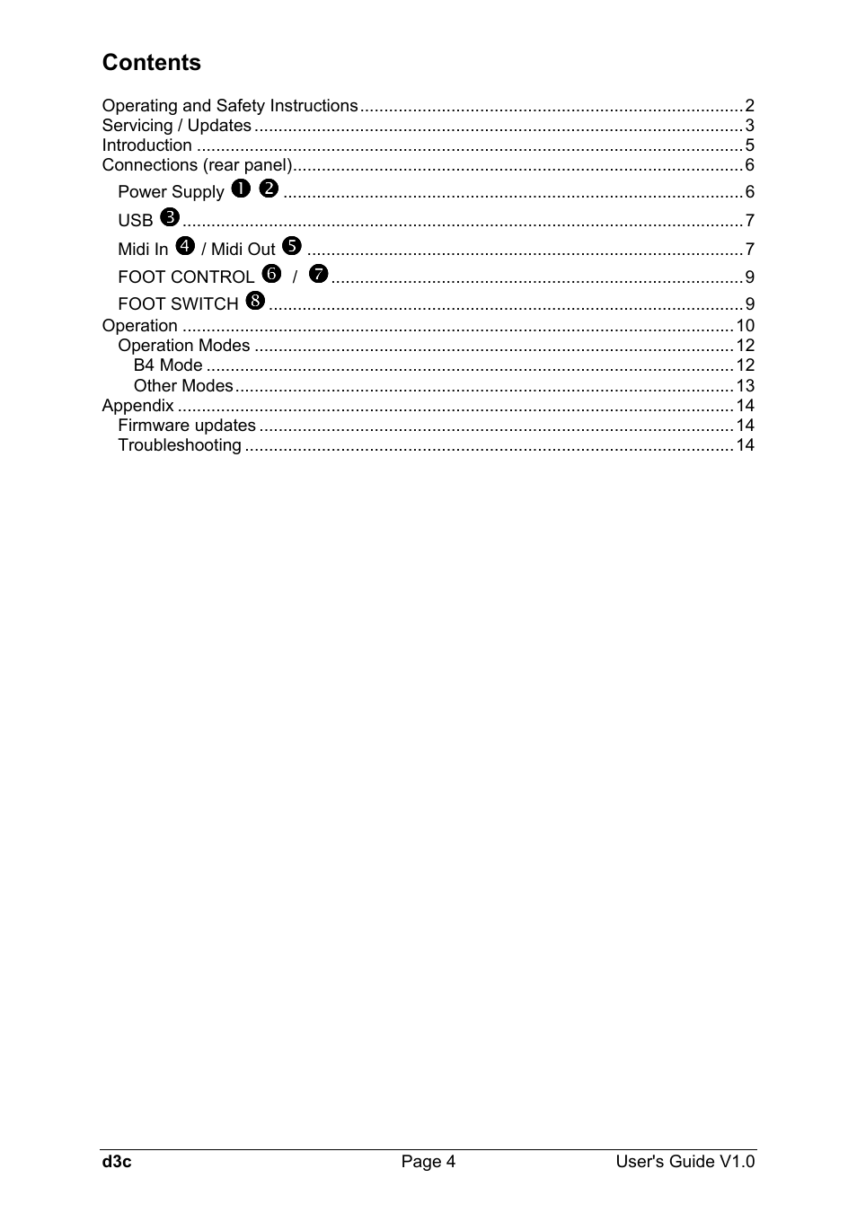 Doepfer d3c Midi/USB Organ Controller User Manual | Page 4 / 16