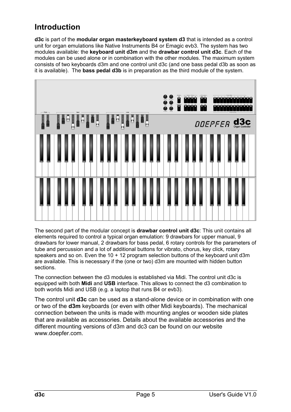 Introduction | Doepfer d3c Midi/USB Organ Controller User Manual | Page 5 / 16