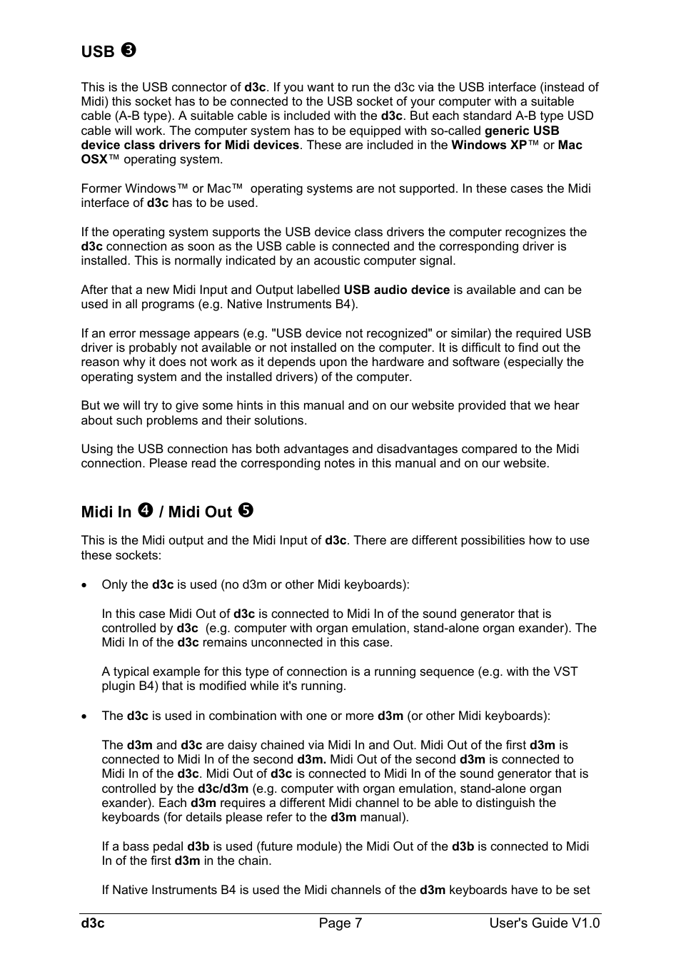 Doepfer d3c Midi/USB Organ Controller User Manual | Page 7 / 16