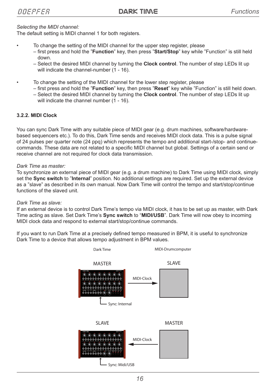 Dark time doepfer, Functions 16 | Doepfer Dark Time Sequencer User Manual | Page 16 / 28