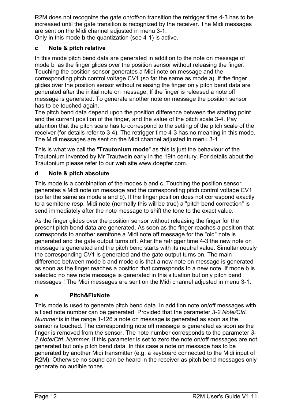 Doepfer R2M Midi-Ribbon-Controller User Manual | Page 12 / 28