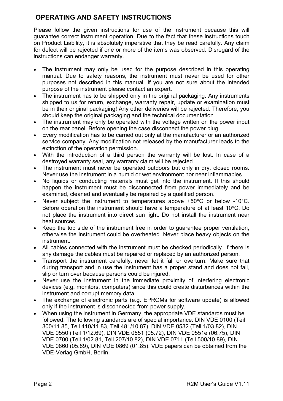 Operating and safety instructions | Doepfer R2M Midi-Ribbon-Controller User Manual | Page 2 / 28