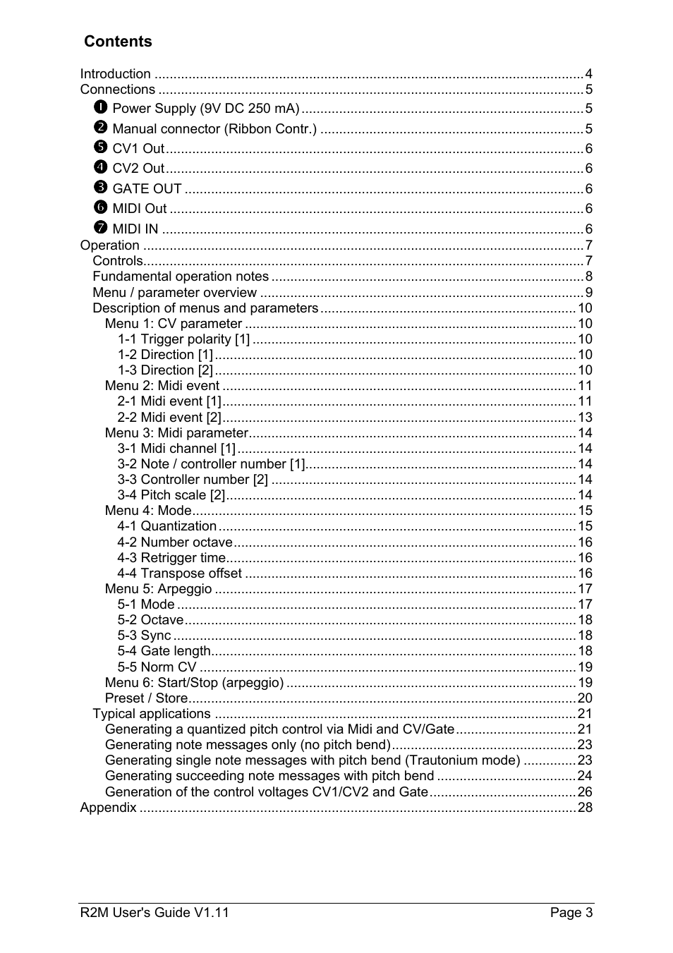 Doepfer R2M Midi-Ribbon-Controller User Manual | Page 3 / 28