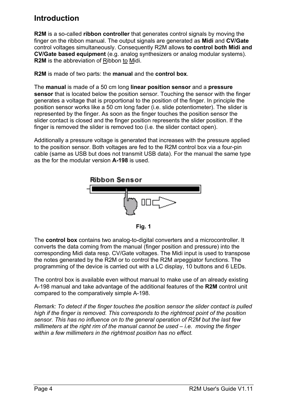 Introduction | Doepfer R2M Midi-Ribbon-Controller User Manual | Page 4 / 28