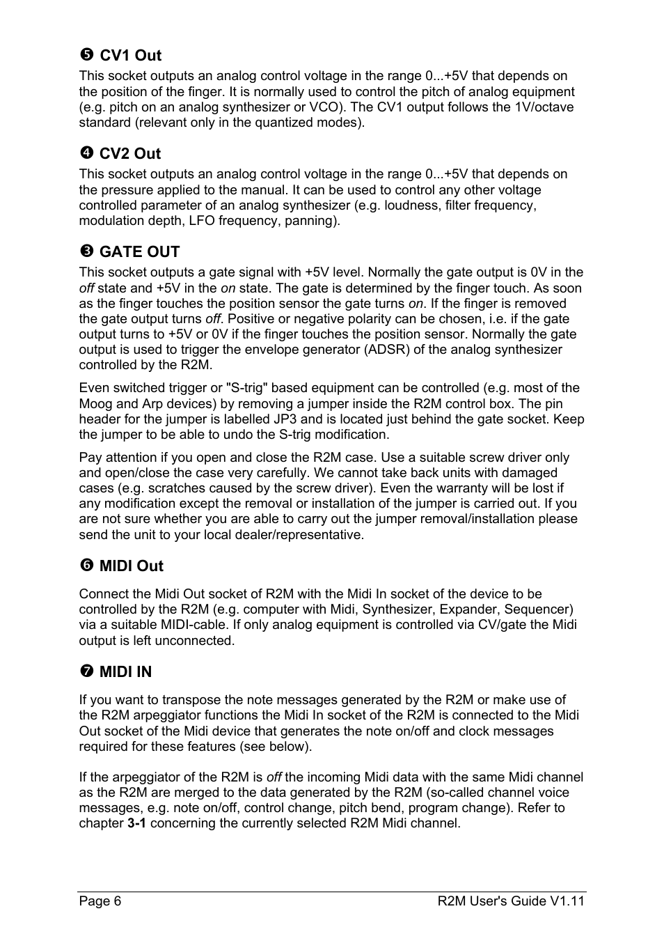 Doepfer R2M Midi-Ribbon-Controller User Manual | Page 6 / 28