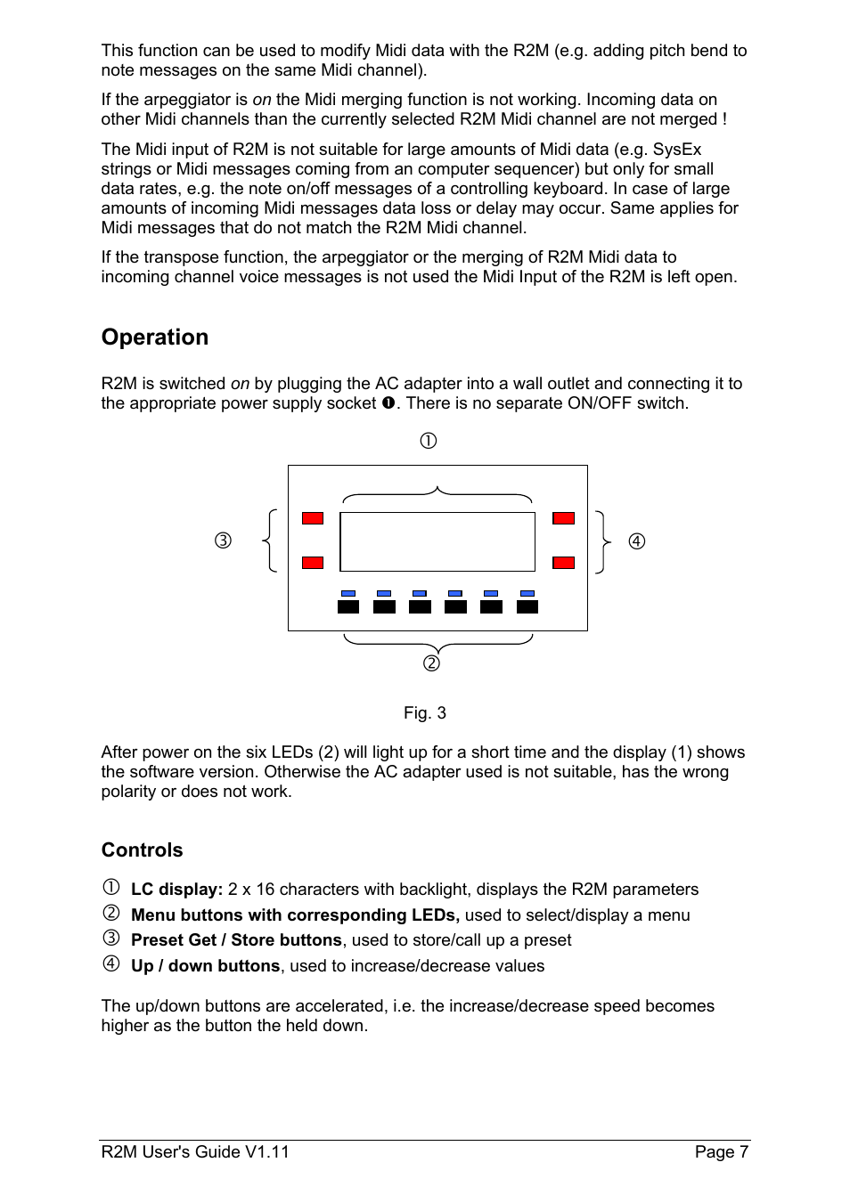 Operation, De c f | Doepfer R2M Midi-Ribbon-Controller User Manual | Page 7 / 28