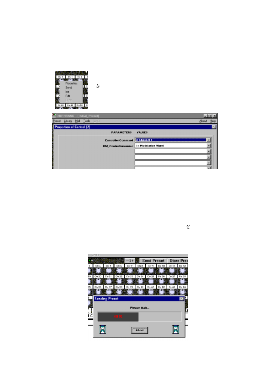 Controller properties, Preset sending and storing | Doepfer Drehbank Midi Control Box (device no longer available) User Manual | Page 21 / 39