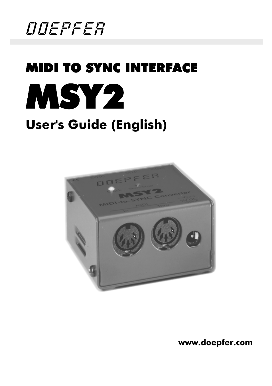 Doepfer MSY2 Midi Sync Interface User Manual | 5 pages