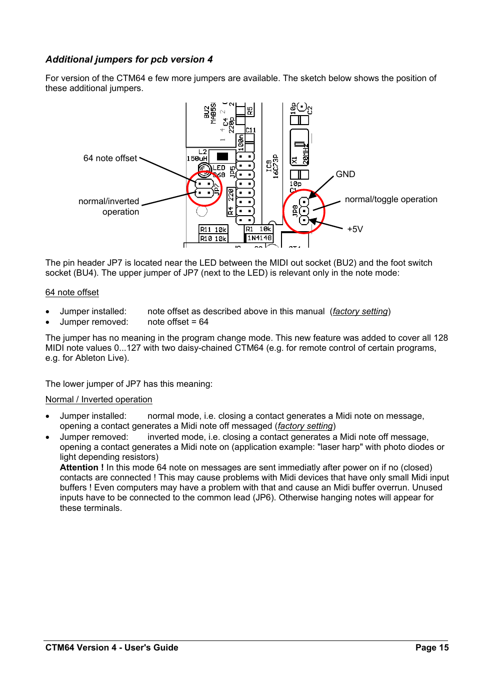 Doepfer CTM64 Contact to Midi Interface (main board) User Manual | Page 15 / 20