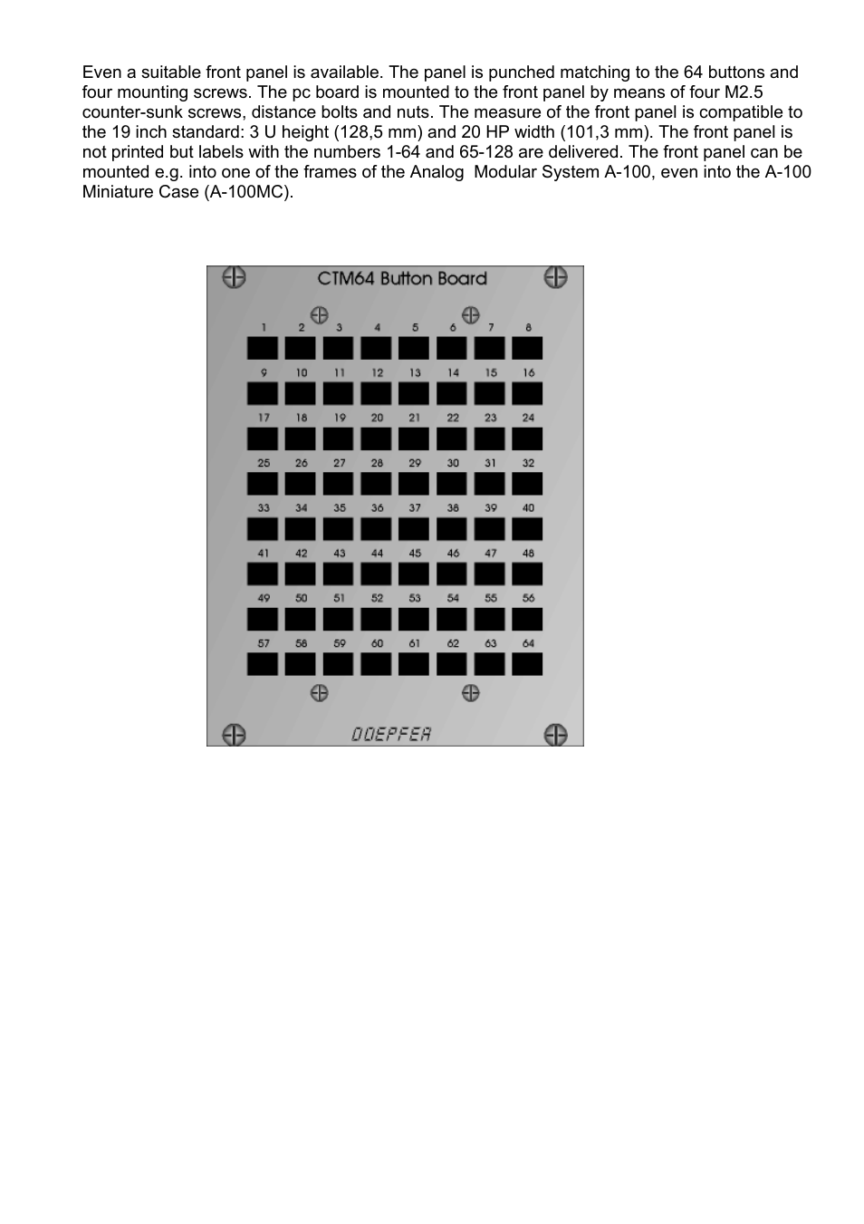 Doepfer CTM64 Contact to Midi Interface (main board) User Manual | Page 18 / 20