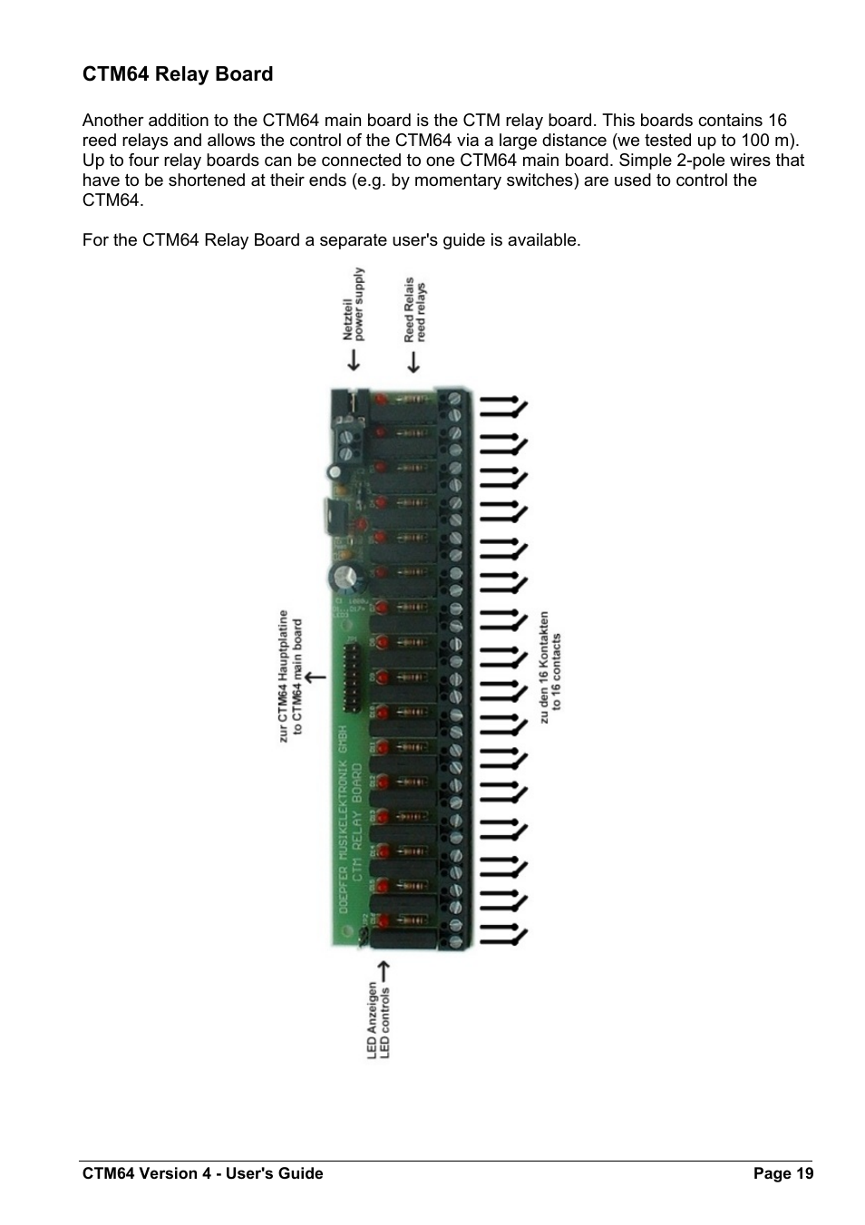 Doepfer CTM64 Contact to Midi Interface (main board) User Manual | Page 19 / 20