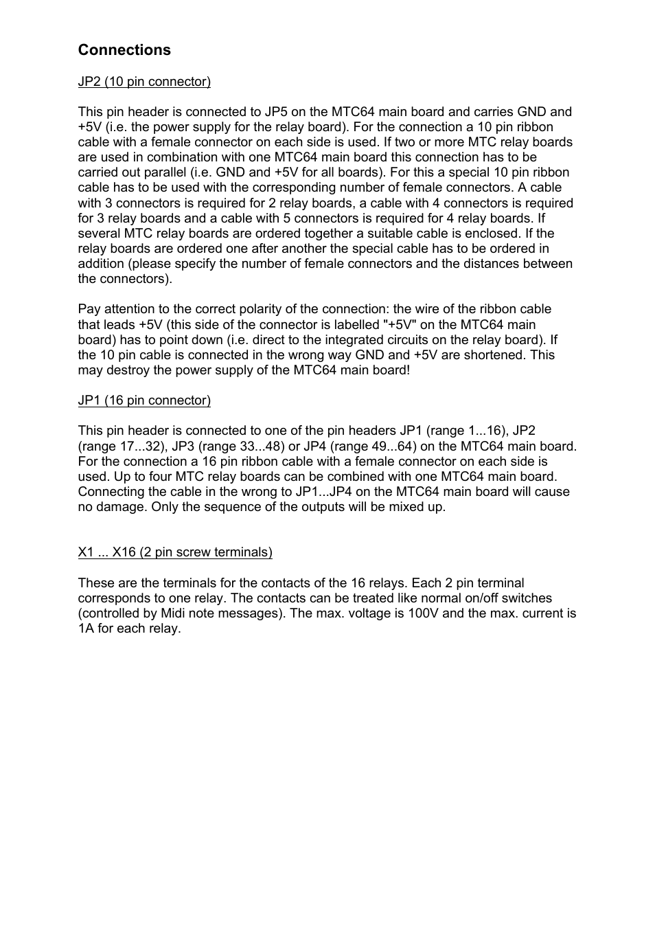 Doepfer MTC64 Relay Board User Manual | Page 4 / 8
