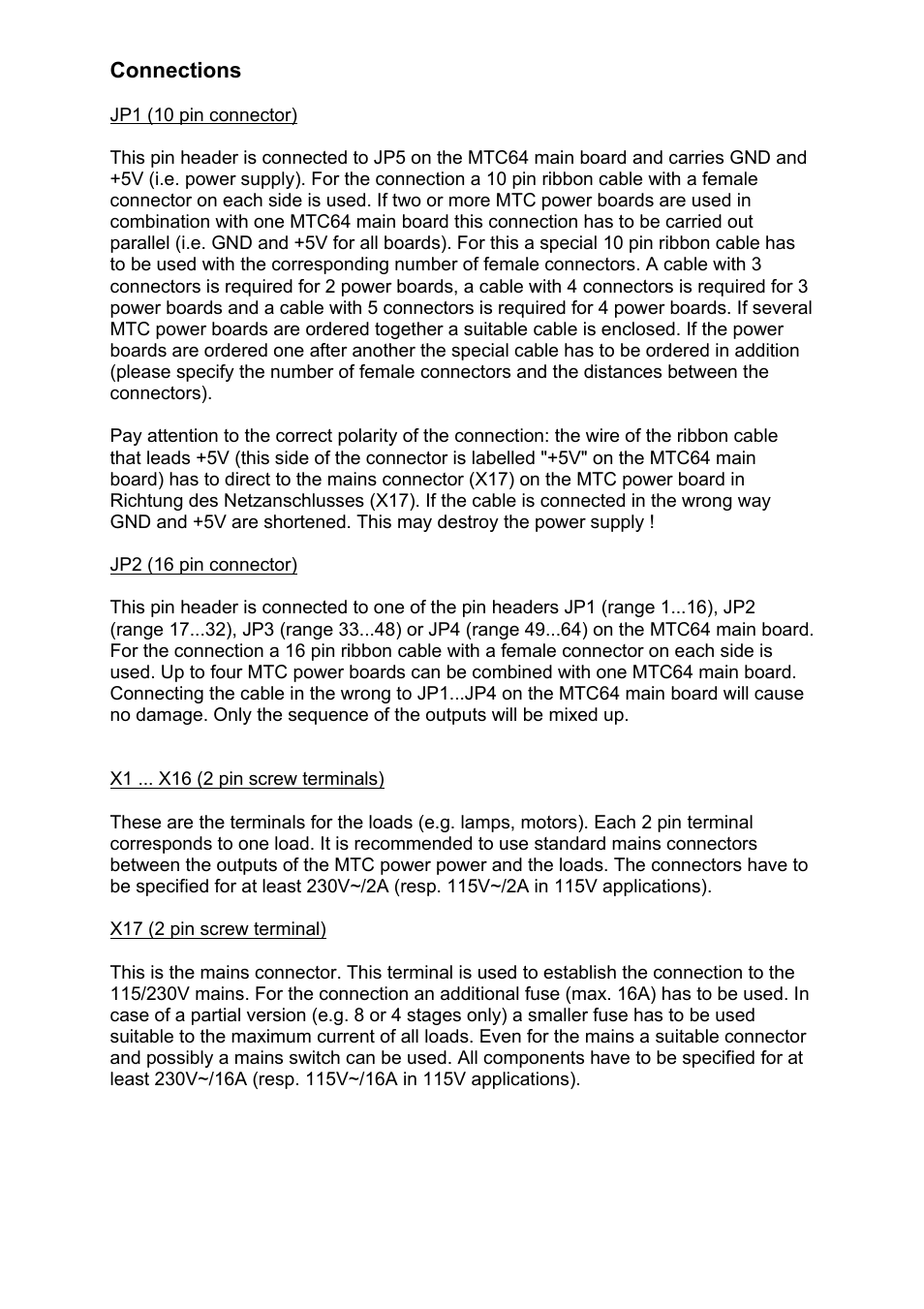 Doepfer MTC64 Power Board User Manual | Page 4 / 8