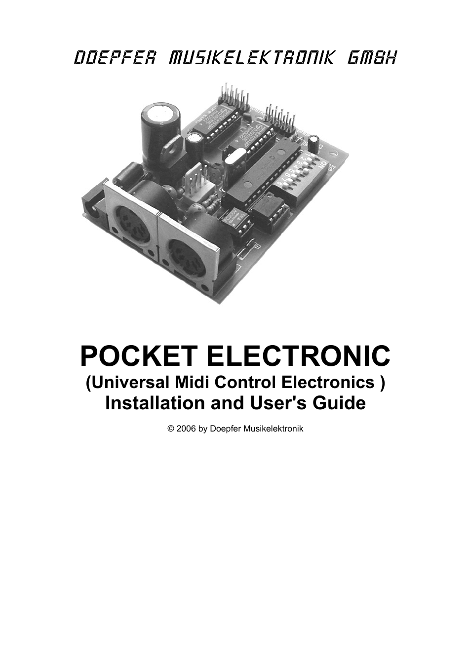 Doepfer Pocket Electronic User Manual | 32 pages