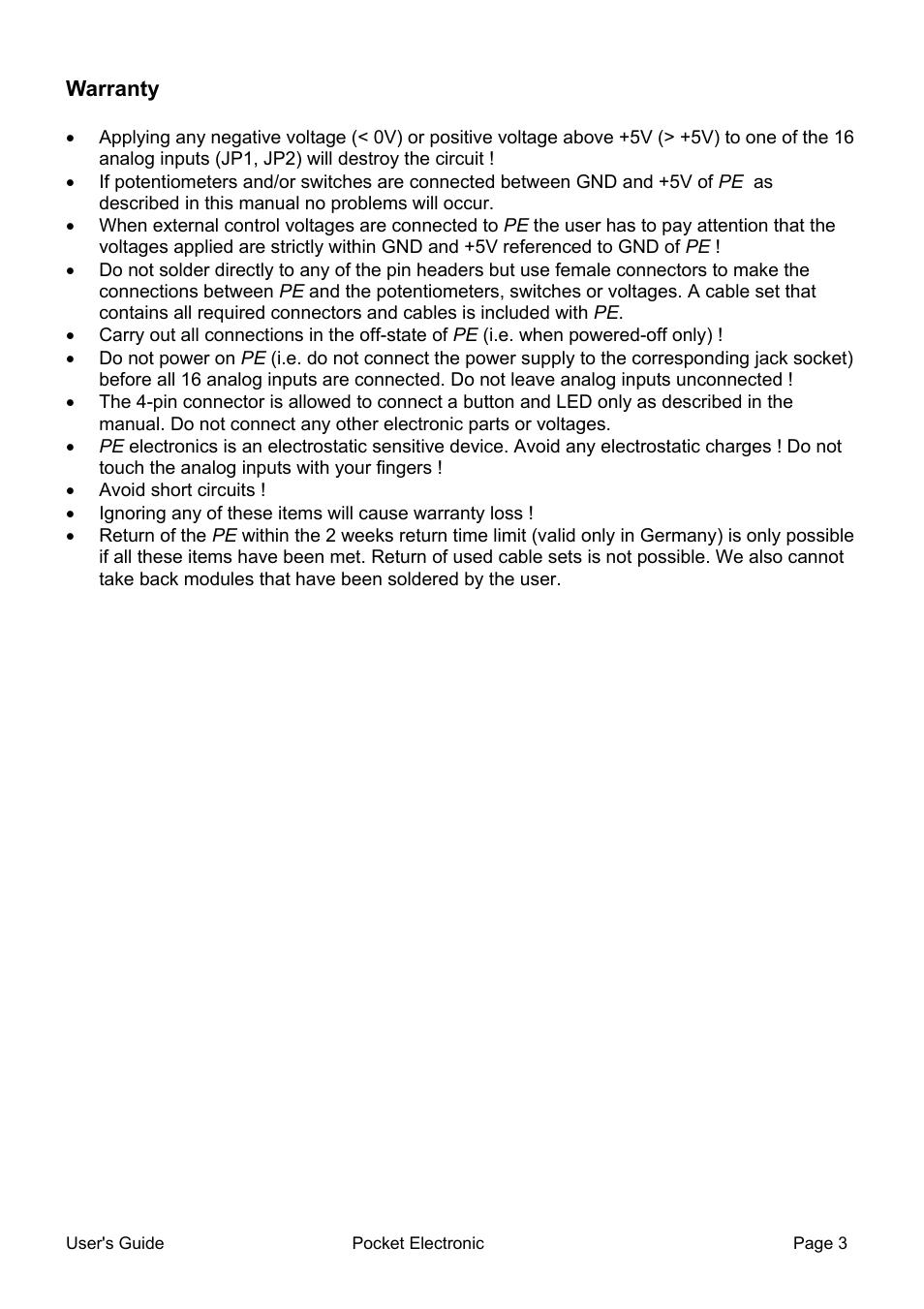 Doepfer Pocket Electronic User Manual | Page 3 / 32