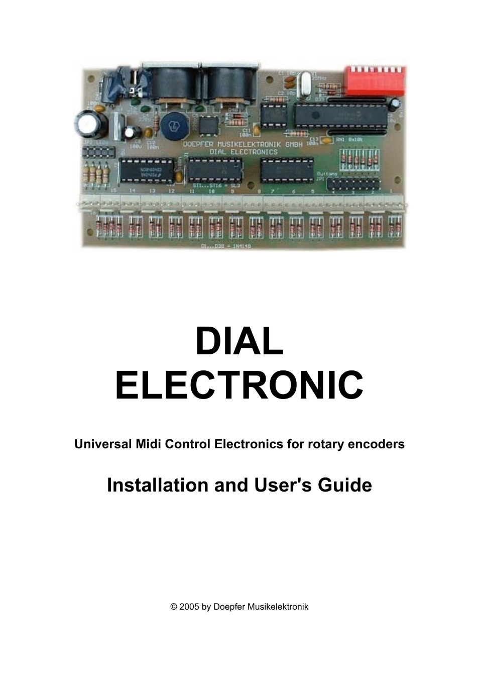 Doepfer Dial Electronic User Manual | 12 pages