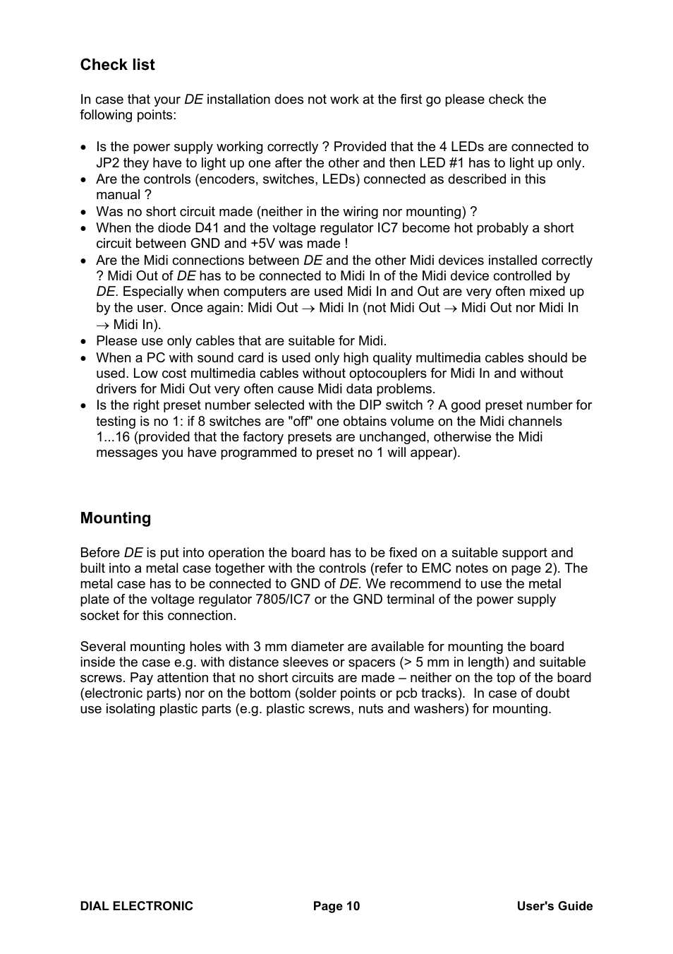 Doepfer Dial Electronic User Manual | Page 10 / 12