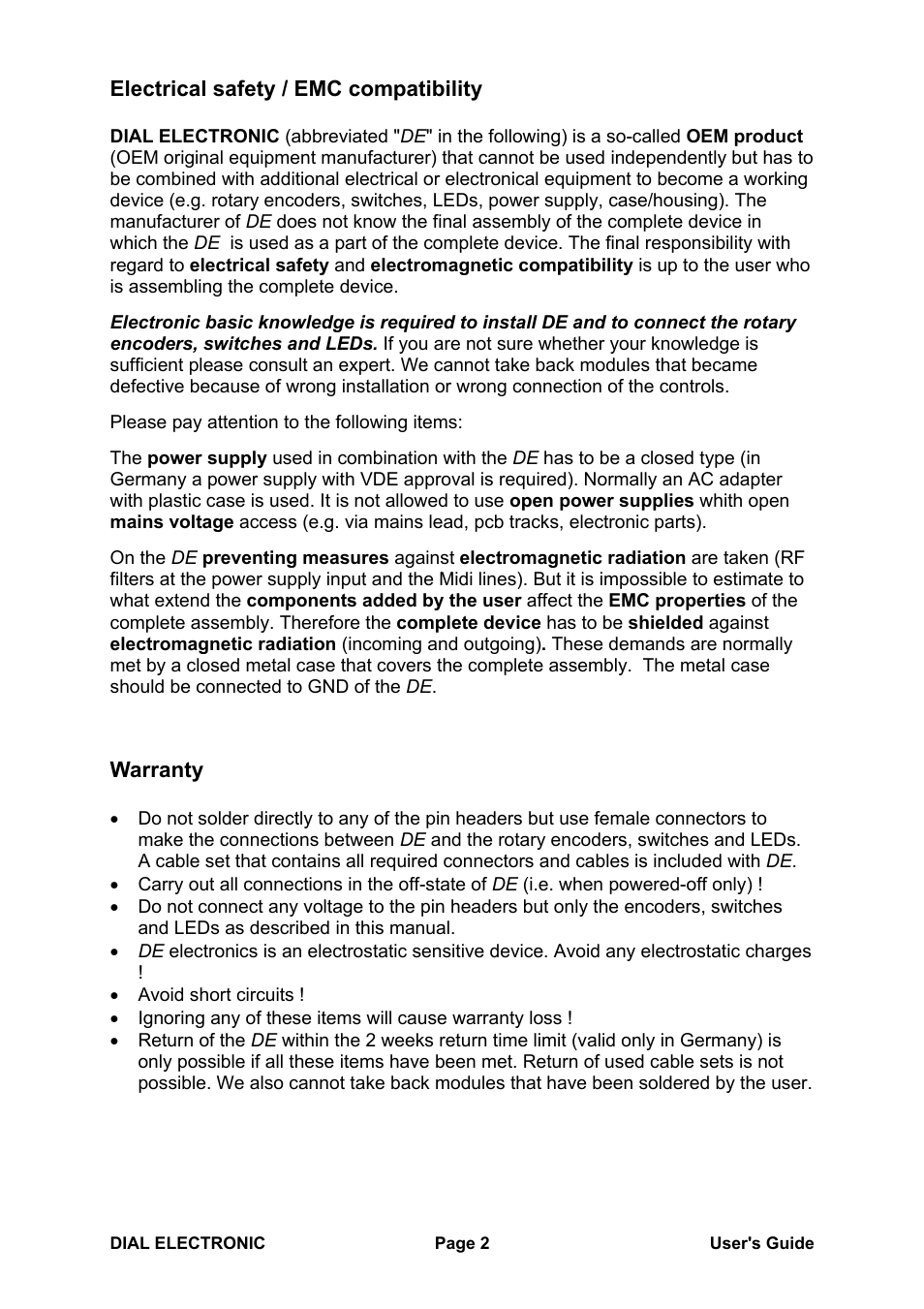 Doepfer Dial Electronic User Manual | Page 2 / 12