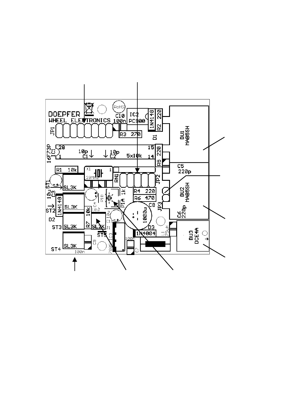 Overview: wheel electronic connectors and controls | Doepfer Wheel Electronic User Manual | Page 6 / 16