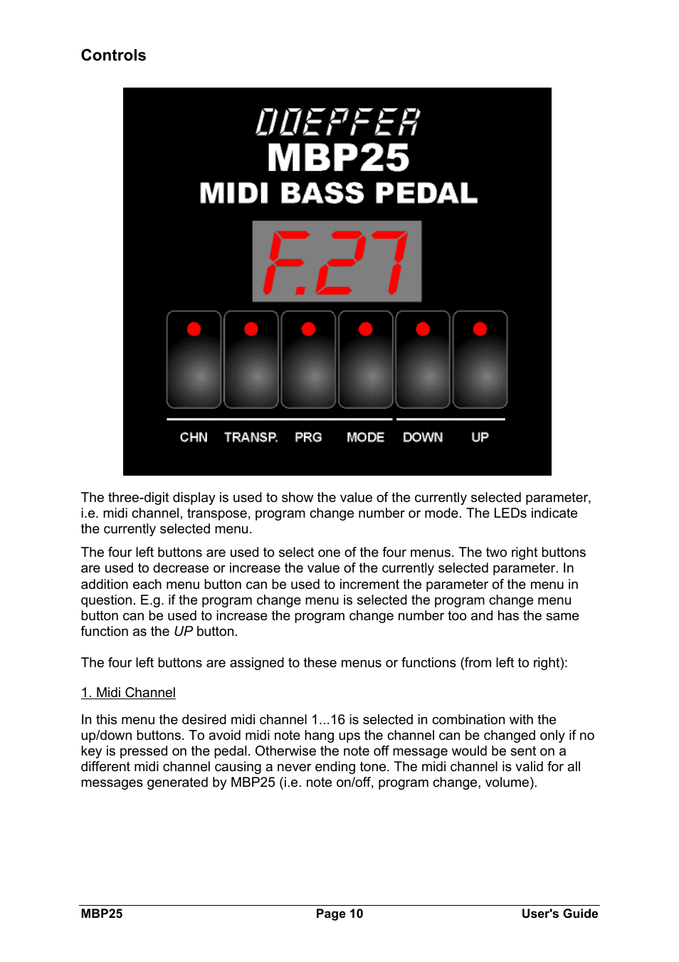 Doepfer MBP25 Midi Bass Pedal Electronics Kit User Manual | Page 10 / 16