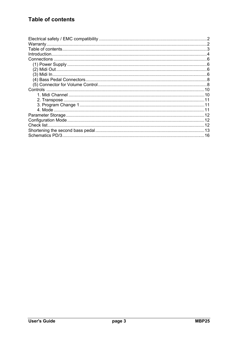 Doepfer MBP25 Midi Bass Pedal Electronics Kit User Manual | Page 3 / 16