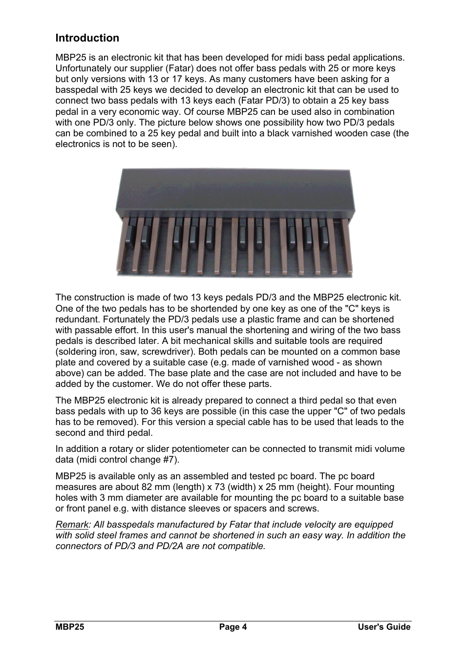 Doepfer MBP25 Midi Bass Pedal Electronics Kit User Manual | Page 4 / 16