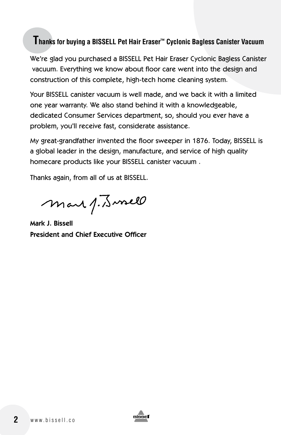 Bissell 33N7 User Manual | Page 2 / 16