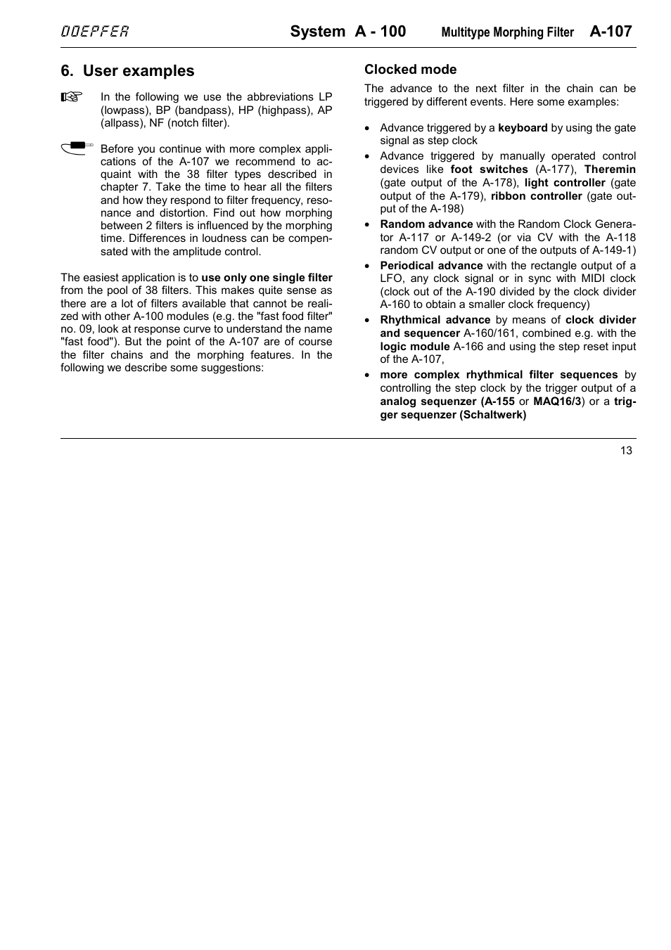 System a - 100, A-107, User examples | Doepfer | Doepfer A-100(~ 40 MB) User Manual | Page 117 / 744