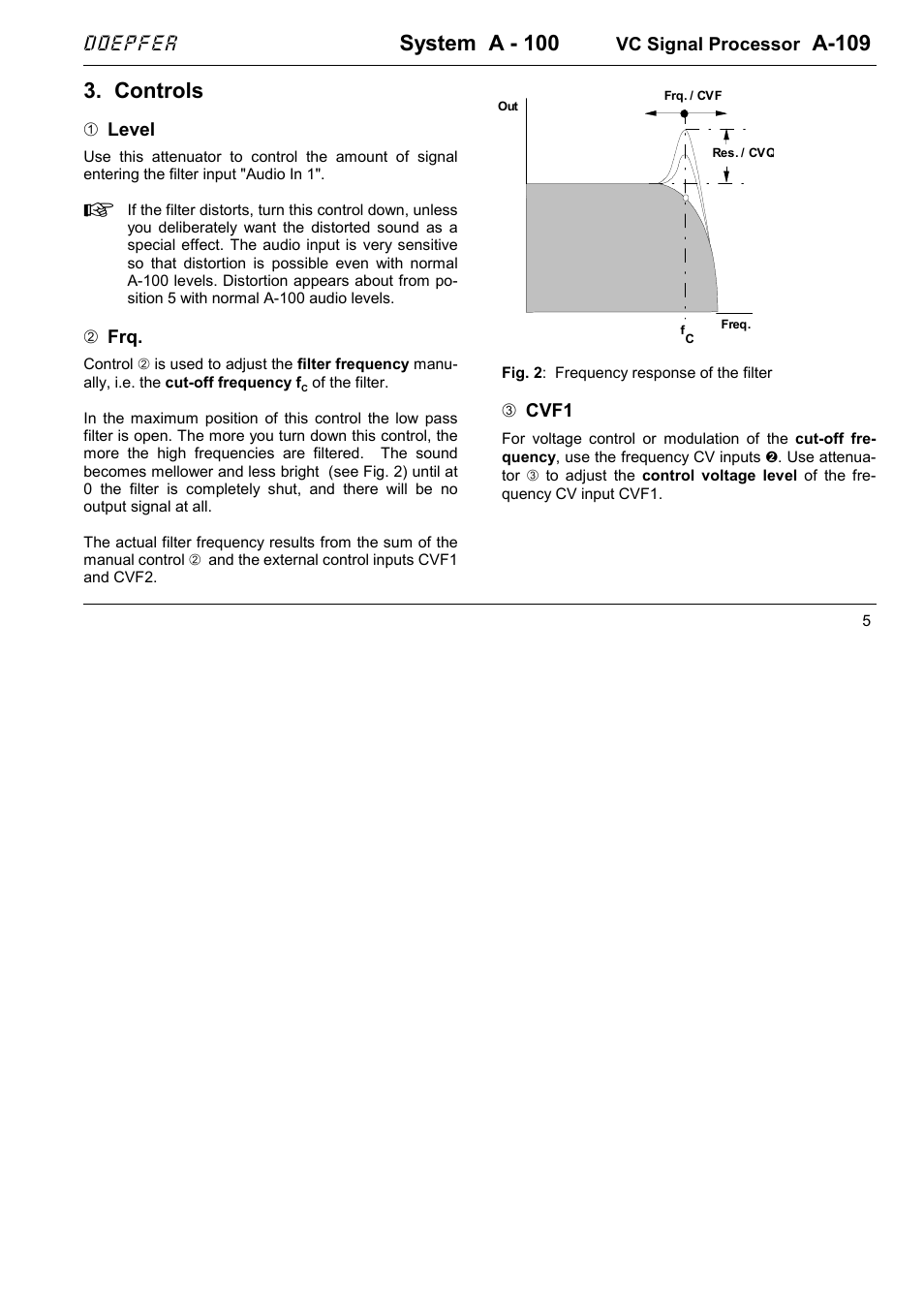 System a - 100, A-109, Controls | Doepfer | Doepfer A-100(~ 40 MB) User Manual | Page 137 / 744