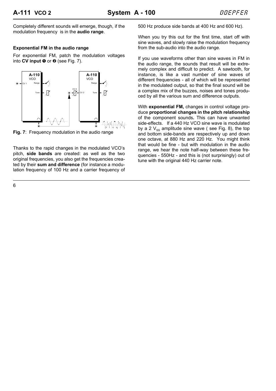 A-111, System a - 100, Doepfer | Vco 2 | Doepfer A-100(~ 40 MB) User Manual | Page 160 / 744