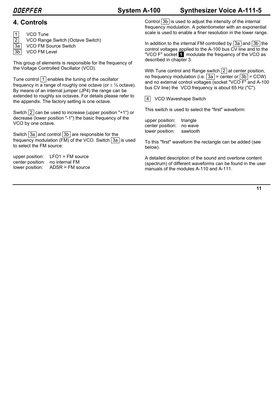 Doepfer, Controls | Doepfer A-100(~ 40 MB) User Manual | Page 179 / 744