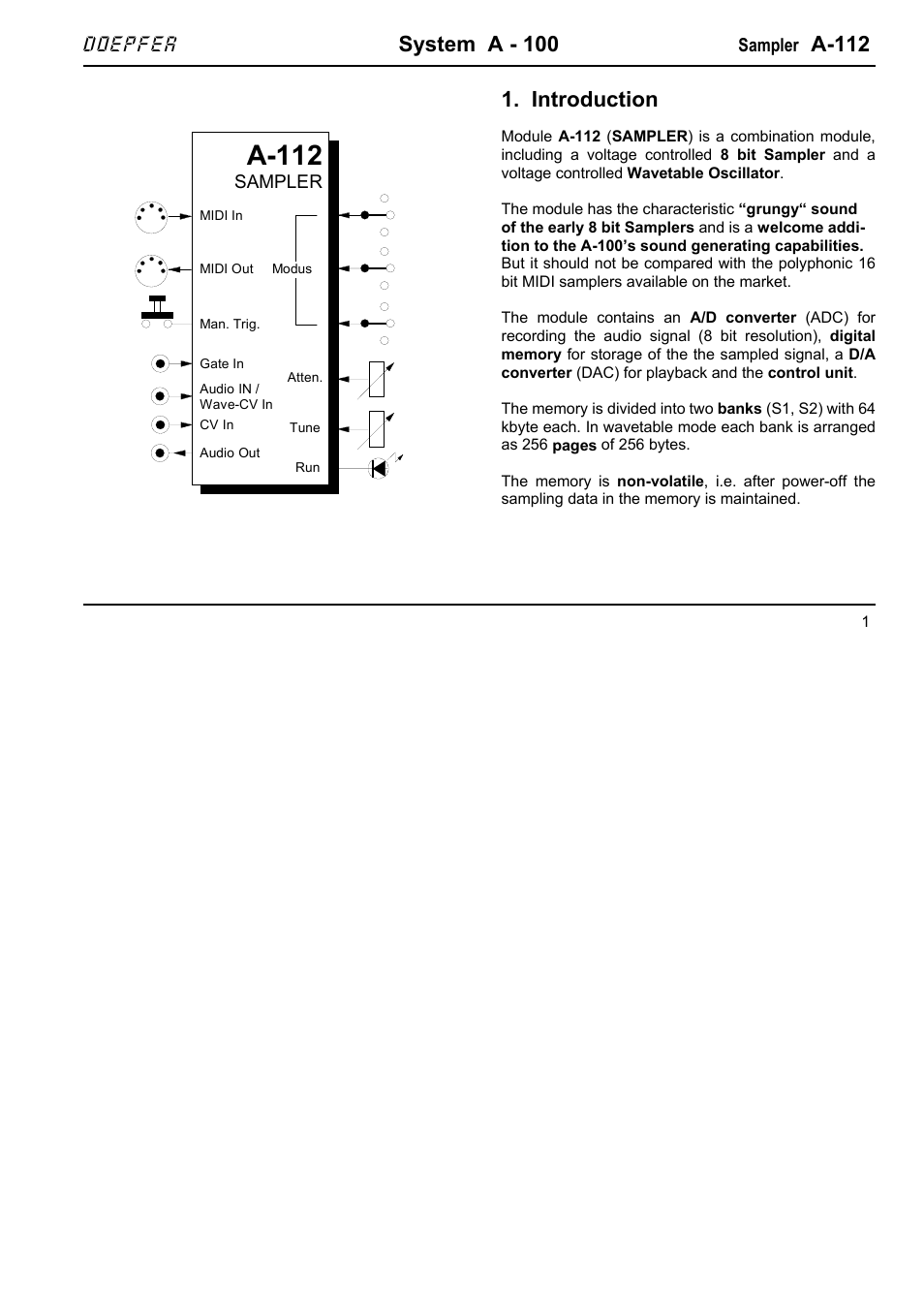 System a - 100, A-112, Introduction | Doepfer | Doepfer A-100(~ 40 MB) User Manual | Page 191 / 744