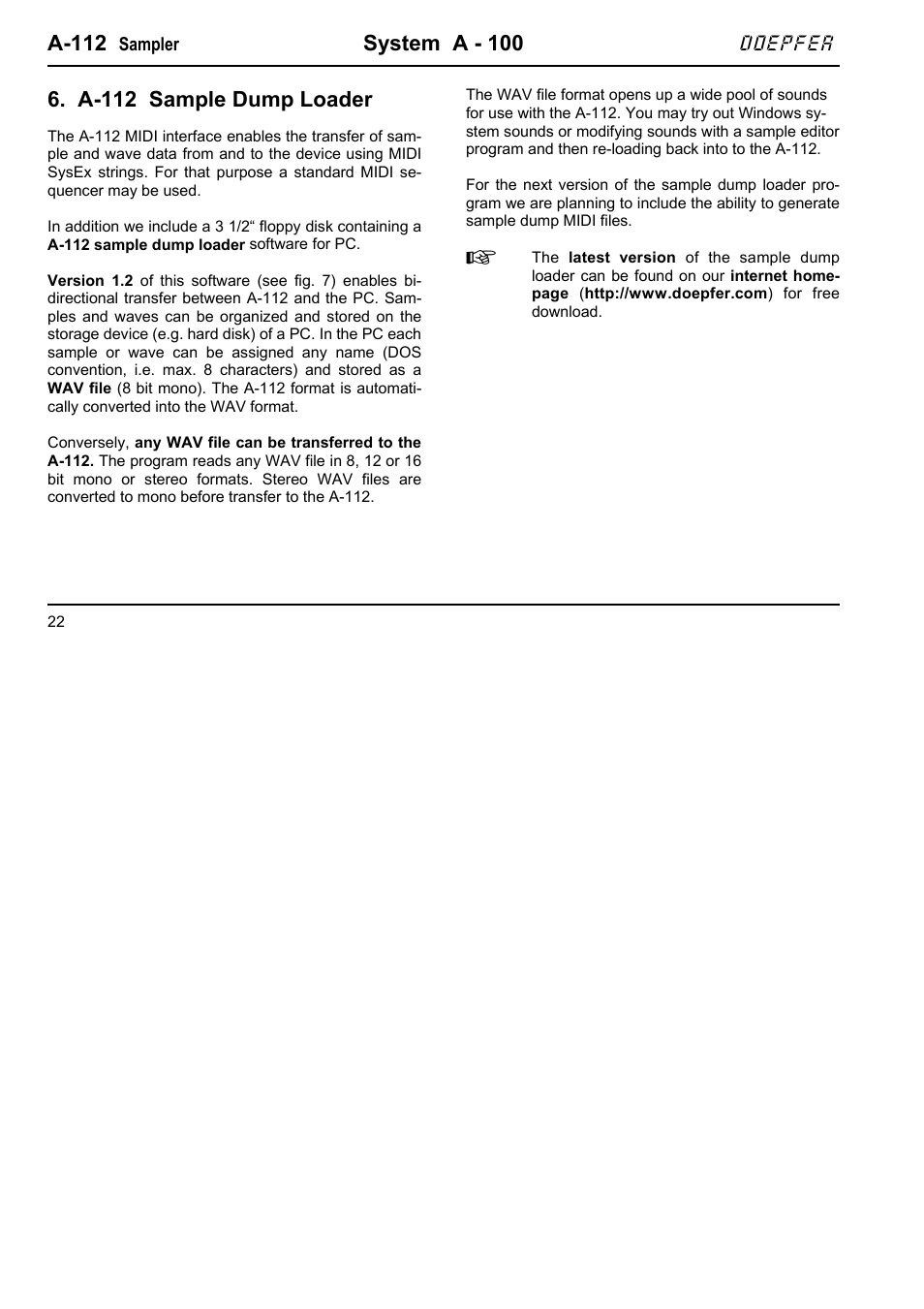 A-112, System a - 100, A-112 sample dump loader | Doepfer A-100(~ 40 MB) User Manual | Page 212 / 744