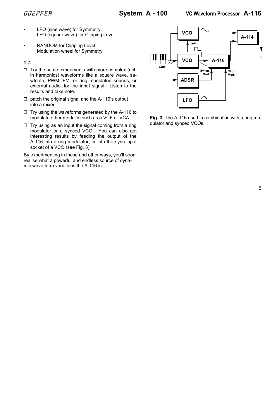 System a - 100, A-116, Doepfer | Vc waveform processor | Doepfer A-100(~ 40 MB) User Manual | Page 241 / 744