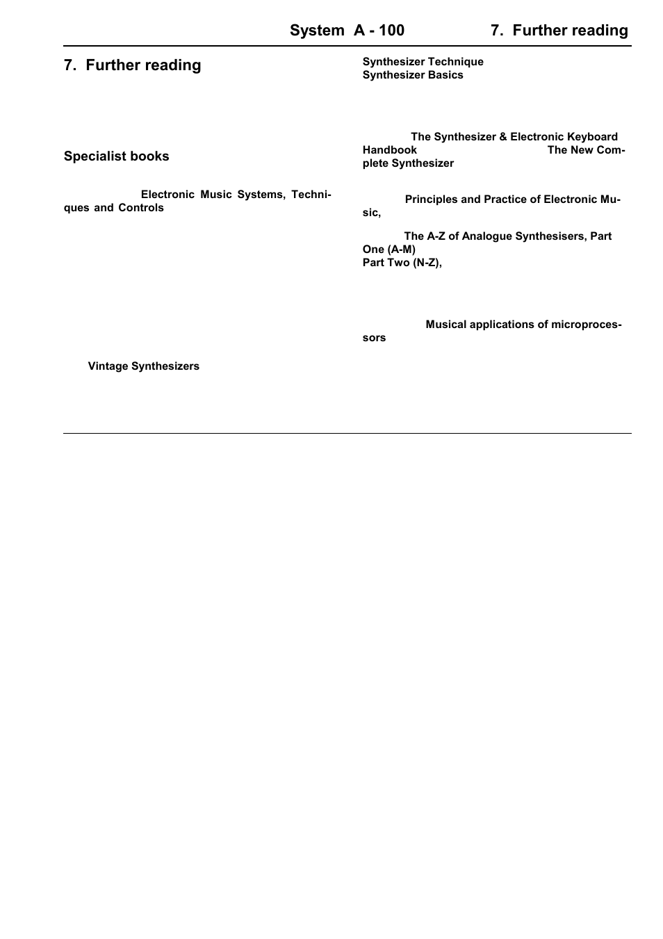 System a - 100 7. further reading, Further reading, Doepfer | Doepfer A-100(~ 40 MB) User Manual | Page 25 / 744