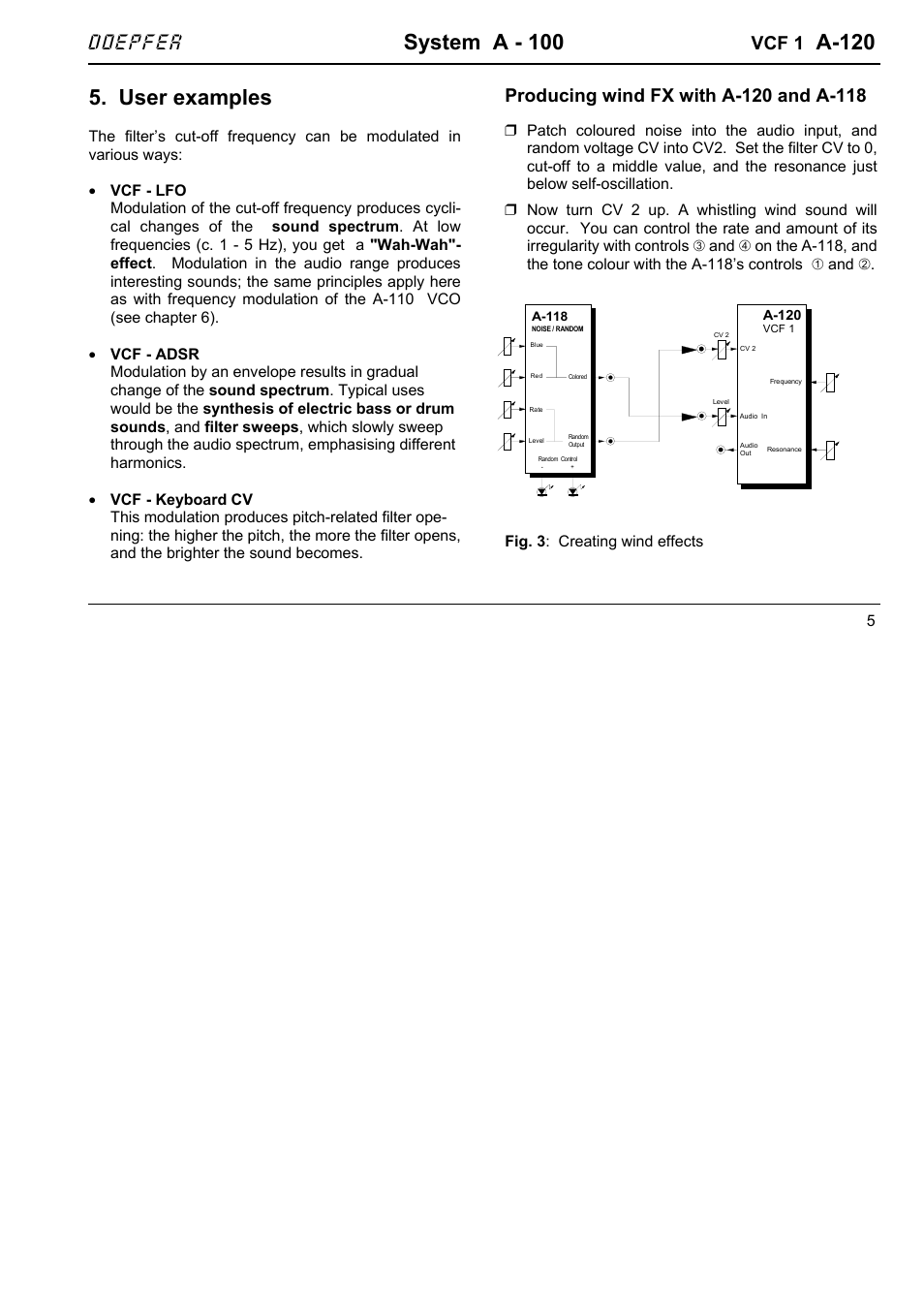 System a - 100, A-120, User examples | Doepfer, Vcf 1 | Doepfer A-100(~ 40 MB) User Manual | Page 267 / 744