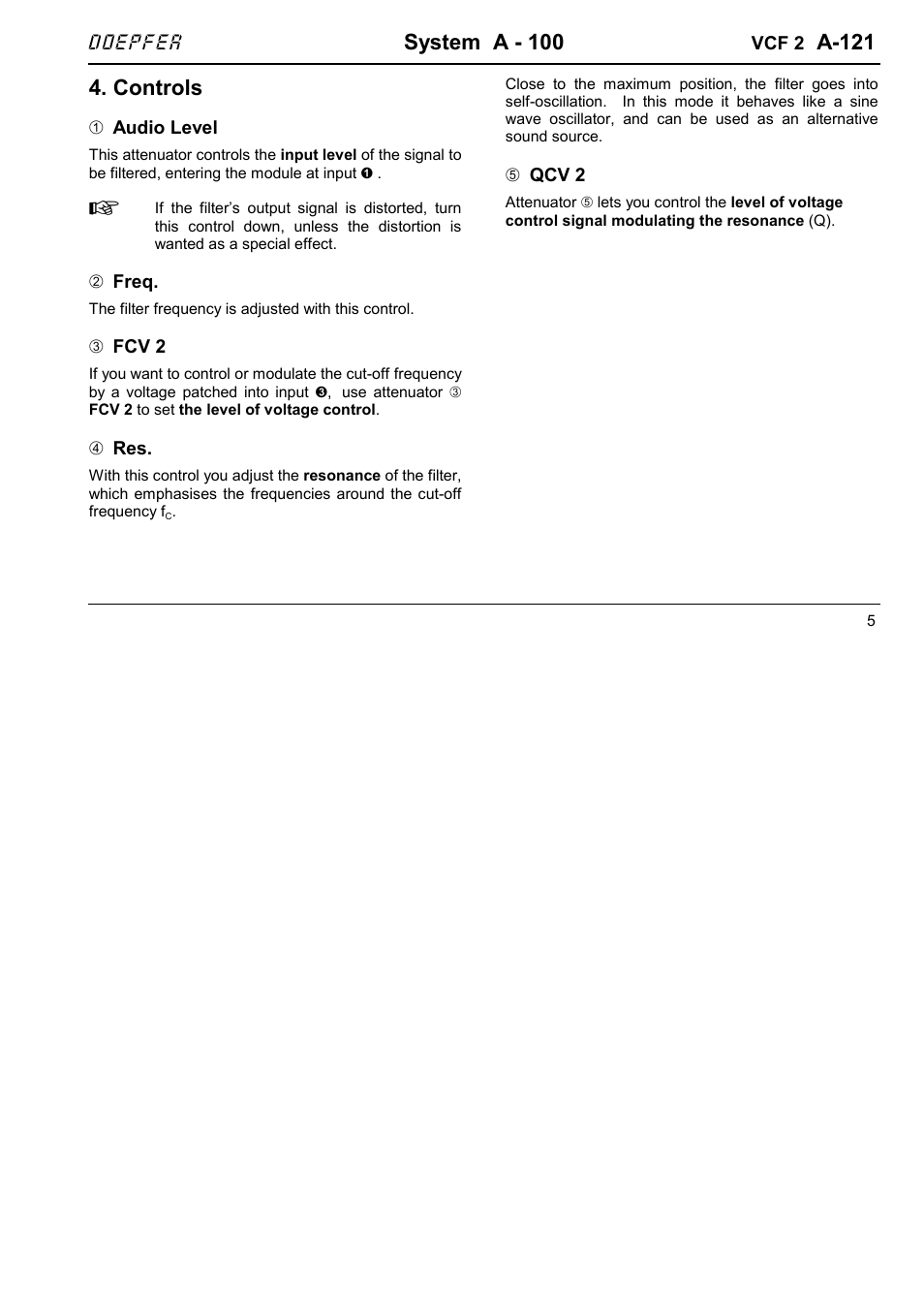 System a - 100, A-121, Controls | Doepfer A-100(~ 40 MB) User Manual | Page 273 / 744