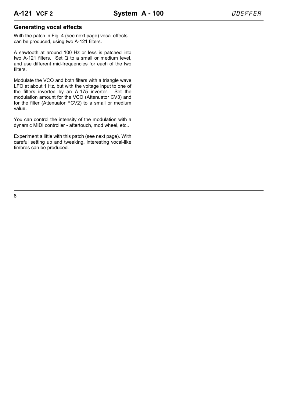 A-121, System a - 100, Doepfer | Doepfer A-100(~ 40 MB) User Manual | Page 276 / 744